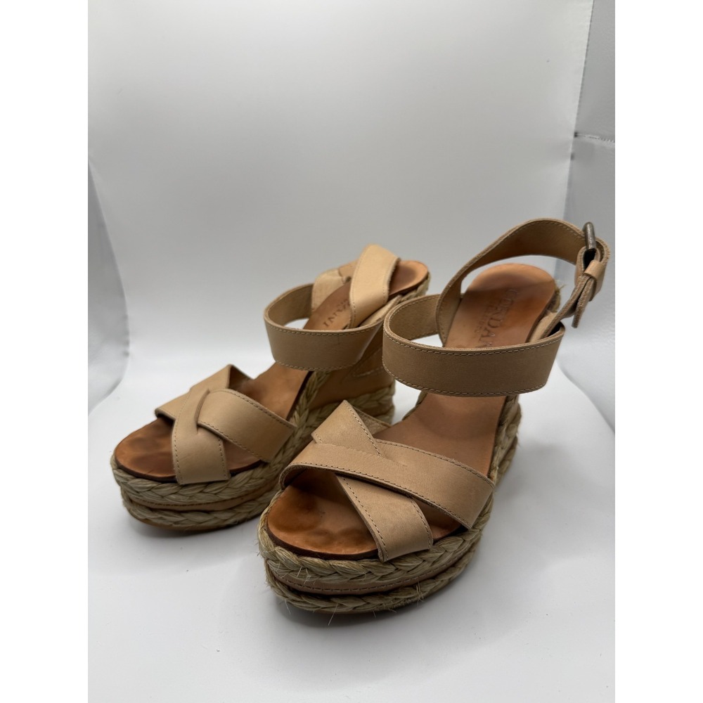 Cordani Calzature Womens EU 36 Sandals Tan Leather Wedge Heel Ankle Strappy
